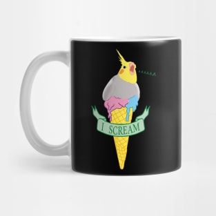 Funny Parrot Pet Doodle I Scream Ice Cream Cockatiel Mug